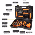 Set 12 accesorii pentru gradinarit Flippy, geanta depozitare inclusa, otel inoxidabil, 37 x 27 cm, portocaliu - imagine 2