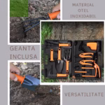 Set 12 accesorii pentru gradinarit Flippy, geanta depozitare inclusa, otel inoxidabil, 37 x 27 cm, portocaliu - imagine 3