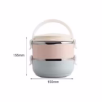 Set 2 Caserole pentru alimente Flippy, lunch box, 1400 ml, otel inoxidabil, maner, valva aerisire, 15.5 x 15 cm, inchidere etansa, multicolor - imagine 13
