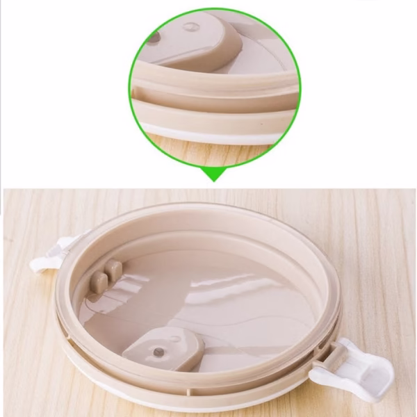 Set 2 Caserole pentru alimente Flippy, lunch box, 1400 ml, otel inoxidabil, maner, valva aerisire, 15.5 x 15 cm, inchidere etansa, multicolor - imagine 15