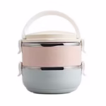 Set 2 Caserole pentru alimente Flippy, lunch box, 1400 ml, otel inoxidabil, maner, valva aerisire, 15.5 x 15 cm, inchidere etansa, multicolor - imagine 10