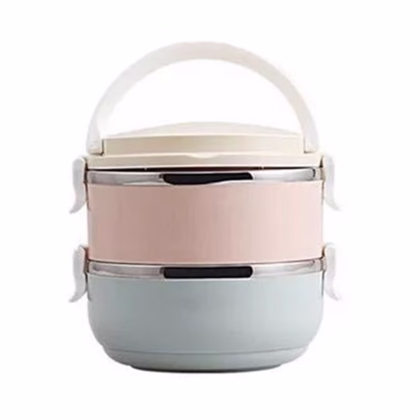 Set 2 Caserole pentru alimente Flippy, lunch box, 1400 ml, otel inoxidabil, maner, valva aerisire, 15.5 x 15 cm, inchidere etansa, multicolor - imagine 10