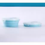 Set 2 caserole rotunde pliabile Flippy, din silicon, rezistenta la temperaturi ridicate, usor de depozitat si curatat, 500 si 800 ml, utilizare in cuptorul cu microunde, albastra - imagine 13