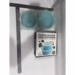 Set 2 caserole rotunde pliabile Flippy, din silicon, rezistenta la temperaturi ridicate, usor de depozitat si curatat, 500 si 800 ml, utilizare in cuptorul cu microunde, albastra - imagine 15
