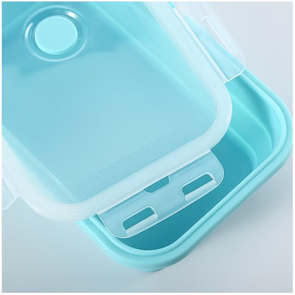 Set 3 caserole pliabile Flippy, din silicon, rezistenta la temperaturi ridicate, usor de depozitat si curatat, 350/500/800 ml, utilizare in cuptorul cu microunde, albastra - imagine 2