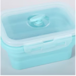 Set 3 caserole pliabile Flippy, din silicon, rezistenta la temperaturi ridicate, usor de depozitat si curatat, 350/500/800 ml, utilizare in cuptorul cu microunde, albastra - imagine 14