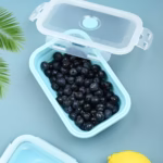 Set 3 caserole pliabile Flippy, din silicon, rezistenta la temperaturi ridicate, usor de depozitat si curatat, 350/500/800 ml, utilizare in cuptorul cu microunde, albastra - imagine 17
