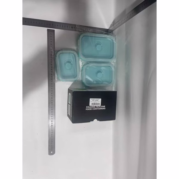 Set 3 caserole pliabile Flippy, din silicon, rezistenta la temperaturi ridicate, usor de depozitat si curatat, 350/500/800 ml, utilizare in cuptorul cu microunde, albastra - imagine 8