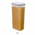 Set 4 Recipiente din Plastic, Flippy, pentru Alimente/Obiecte, Inchidere Ermetica, 4 x 2.8l, Transparent - imagine 7