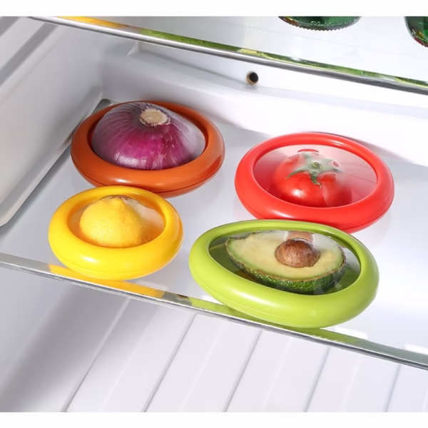 Set 4 Recipiente pentru Pastrarea Proaspata a Legumelor, Flippy, Cutii Portabile Sigilate Anti-oxidare, 4 Forme Diferite pentru Legume sau Fructe, Culori diferite - imagine 23