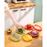 Set 4 Recipiente pentru Pastrarea Proaspata a Legumelor, Flippy, Cutii Portabile Sigilate Anti-oxidare, 4 Forme Diferite pentru Legume sau Fructe, Culori diferite - imagine 11