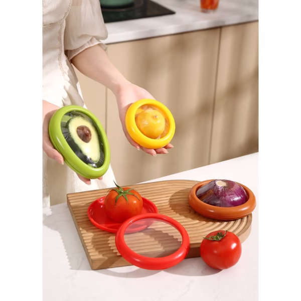 Set 4 Recipiente pentru Pastrarea Proaspata a Legumelor, Flippy, Cutii Portabile Sigilate Anti-oxidare, 4 Forme Diferite pentru Legume sau Fructe, Culori diferite - imagine 31