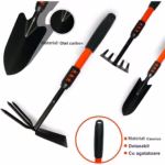 Set 4 Unelte de Gradina Flippy, Maner extensibil, pentru Plantare Prelucrare Sol si Ingrijire Plante, Material otel carbon, negru - imagine 2