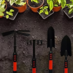 Set 4 Unelte de Gradina Flippy, Maner extensibil, pentru Plantare Prelucrare Sol si Ingrijire Plante, Material otel carbon, negru - imagine 4