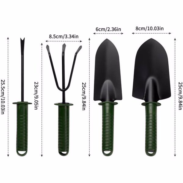 Set 4 Unelte de Gradina Flippy, pentru Plantare Prelucrare Sol si Ingrijire Plante, Material PVC si cardboard, 25 x 8.5 cm, verde - imagine 8