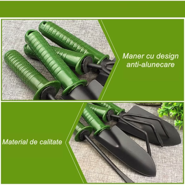 Set 4 Unelte de Gradina Flippy, pentru Plantare Prelucrare Sol si Ingrijire Plante, Material PVC si cardboard, 25 x 8.5 cm, verde - imagine 9