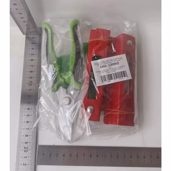 Set 4 Unelte de Gradinarit, Flippy, pentru Indepartare Spini Trandafiri si Taiere, din PVC/Otel Carbon, Rosu/Verde - imagine 8