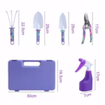 Set 5 accesorii pentru gradinarit Flippy, geanta depozitare inclusa, otel inoxidabil, 38 x 29 cm, mov - imagine 4