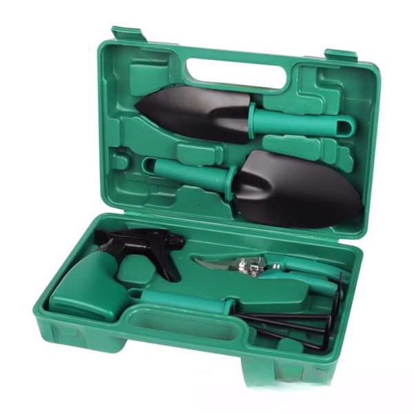 Set 5 accesorii pentru gradinarit Flippy, geanta depozitare inclusa, otel inoxidabil, 18.5 x 29.5 cm, verde - imagine 1