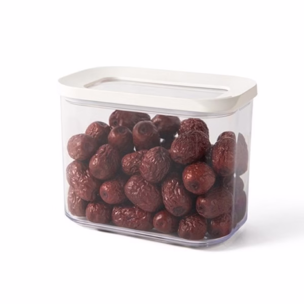 Set 5 Cutii de Depozitare Alimente, Flippy, Capac Alb, din ABS+Silicon, 23 x 15 x 27 cm, Transparent - imagine 6
