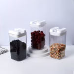 Set 6 Recipiente din Plastic, Flippy, pentru Alimente/Obiecte, Inchidere Ermetica, 2 x 0.5l, 2 x 0.8l, 2 x 1.2l, Capac Alb, Transparent - imagine 7
