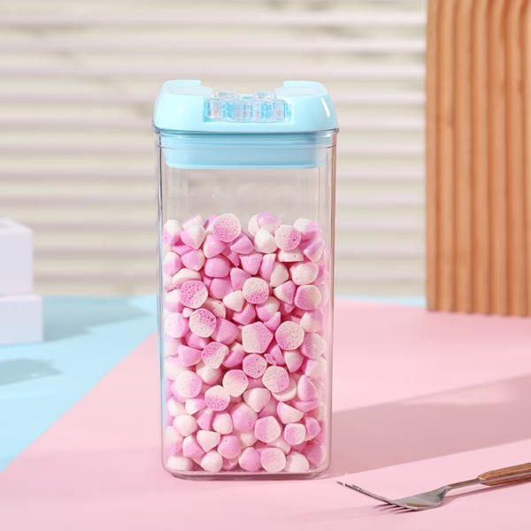 Set 6 Cutii de Depozitare Alimente, Flippy, 2 x 500ml, 2 x 800ml, 2 x 1200ml, Capac Albastru, din PP+PET, Inchidere Ermetica, Transparent - imagine 9