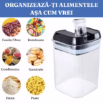 Set 7 Recipiente Organizare Alimente, Flippy, Inchidere Etansa, Etichete Reutilizabile, Cupe Masurare, 4 Dimensiuni Diferite, din Plastic Dur, Transparent - imagine 17