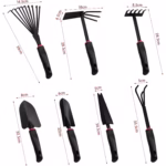 Set 9 Unelte de Gradina Flippy, pentru Plantare Prelucrare Sol si Ingrijire Plante, Material PVC si cardboard, 25 x 14.5 cm, negru - imagine 3