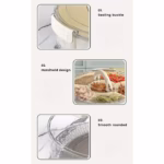 Cutie de Depozitare pentru Alimente, Flippy, cu 6 Compartimente, pentru Condimente, Fructe, Legume, cu Manere de Prindere, Rotativa 360 de Grade, Inchidere Ermetica, 32x10 cm, Alba - imagine 4