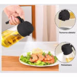 Recipient Ulei, Flippy, 2in1, Functie Spray/Turnare, din Sticla, 470 ml, Fara Scurgere, Negru - imagine 2