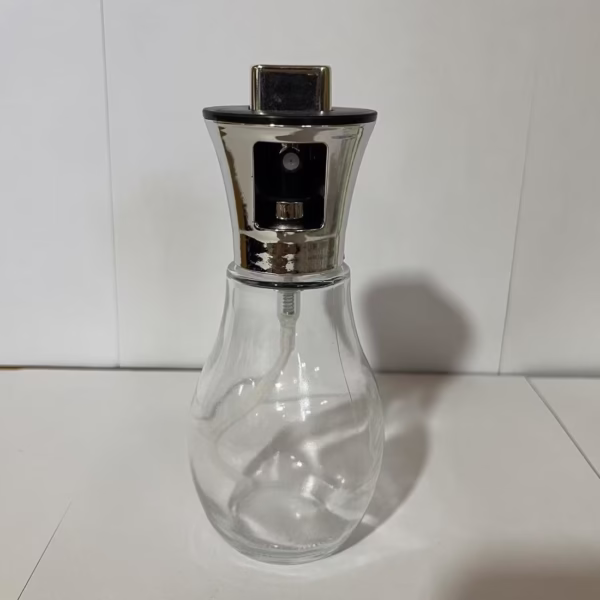 Sticla de ulei cu Pulverizator, Flippy, Sticla pentru Lichide de Bucatarie, Otet, Sos, 16.7 x 5.2 cm, Volum 200 ml, Silver - imagine 4