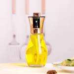 Sticla de ulei cu Pulverizator, Flippy, Sticla pentru Lichide de Bucatarie, Otet, Sos, 16.7 x 5.2 cm, Volum 200 ml, Roz Gold - imagine 3