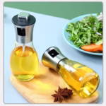 Sticla de ulei cu Pulverizator, Flippy, Sticla pentru Lichide de Bucatarie, Otet, Sos, 16.7 x 5.2 cm, Volum 200 ml, Gri - imagine 4