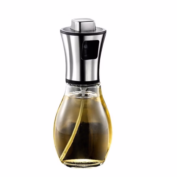Sticla de ulei cu Pulverizator, Flippy, Sticla pentru Lichide de Bucatarie, Otet, Sos, 16.7 x 5.2 cm, Volum 200 ml, Gri - imagine 5
