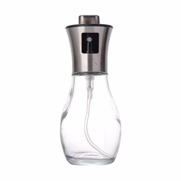Sticla de ulei cu Pulverizator, Flippy, Sticla pentru Lichide de Bucatarie, Otet, Sos, 16.7 x 5.2 cm, Volum 200 ml, Gri - imagine 1