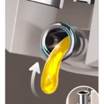 Dispenser pentru Ulei, Flippy, Deschidere si Inchidere Automata a Rezervorul, cu Inductie Gravitationala, 550 ml, 12x7.6x20.5 cm, Alb - imagine 3