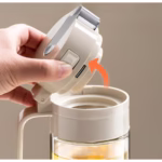 Dispenser pentru Ulei, Flippy, Deschidere si Inchidere Automata a Rezervorul, cu Inductie Gravitationala, 550 ml, 12x7.6x20.5 cm, Alb - imagine 7