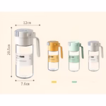 Dispenser pentru Ulei, Flippy, Deschidere si Inchidere Automata a Rezervorul, cu Inductie Gravitationala, 550 ml, 12x7.6x20.5 cm, Alb - imagine 8