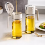 Dispenser pentru Ulei, Flippy, Deschidere si Inchidere Automata a Rezervorul, cu Inductie Gravitationala, 550 ml, 12x7.6x20.5 cm, Alb - imagine 11