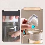Dispenser pentru Ulei, Flippy, Deschidere si Inchidere Automata a Rezervorul, cu Inductie Gravitationala, 550 ml, 12x7.6x20.5 cm, Alb - imagine 12