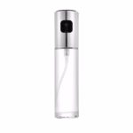 Sticla Pulverizator pentru Bucatariei, Flippy, Spray pentru Gratar, din Sticla cu Capac din Inox, 18 x 4.2 cm, volum 100 ml, Trasnparenta cu Capac Gri