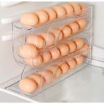 Suport Organizator pentru Oua, Flippy, pentru Frigiderul, Patru straturi,  32x20x7 cm, Transparent - imagine 3