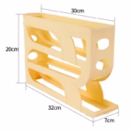 Suport Organizator pentru Oua, Flippy, pentru Frigiderul, Patru straturi,  32x20x7 cm, Transparent - imagine 8