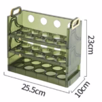 Suport Organizator pentru Oua, Flippy, pentru Frigider, Verde transparent, Capacitate 30 oua, Trei straturi, cu Data de Expirare, 25.5x10x23 cm - imagine 12