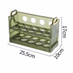 Suport - Organizator pentru Oua in Frigider, Flippy, pentru 20 de oua in 2 Straturi, din Plastic 25.5 x 10 x 17 cm, Verde Transparent - imagine 3