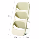 Suport - Organizator pentru Tacamuri, Flippy, 3 Compartimente, Suport pentru Cosmetica, Ustensile, Material PP Durabil, 33 x 16 x 15 cm Verde - imagine 3
