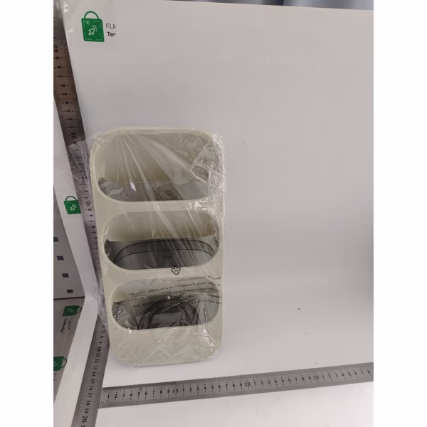 Suport - Organizator pentru Tacamuri, Flippy, 3 Compartimente, Suport pentru Cosmetica, Ustensile, Material PP Durabil, 33 x 16 x 15 cm Verde - imagine 6