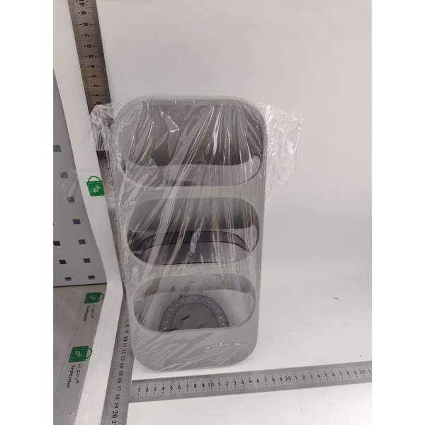 Suport - Organizator pentru Tacamuri, Flippy, 3 Compartimente, Suport pentru Cosmetica, Ustensile, Material PP Durabil, 33 x 16 x 15 cm Gri - imagine 3