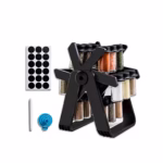Suport Pentru Condimente Rotativ, Flippy, Multifunctional, Pivotant 360°, Portabil, Usor de Montat, 34x23 cm, ABS/Sticla, Negru - imagine 4