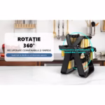 Suport Pentru Condimente Rotativ, Flippy, Multifunctional, Pivotant 360°, Portabil, Usor de Montat, 34x23 cm, ABS/Sticla, Negru - imagine 7